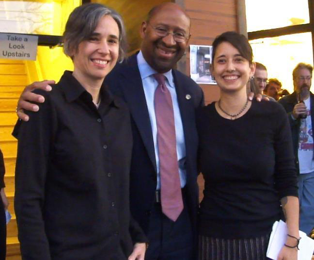 Mayor Michael Nutter with Mia and Tracy and the buildings Open House